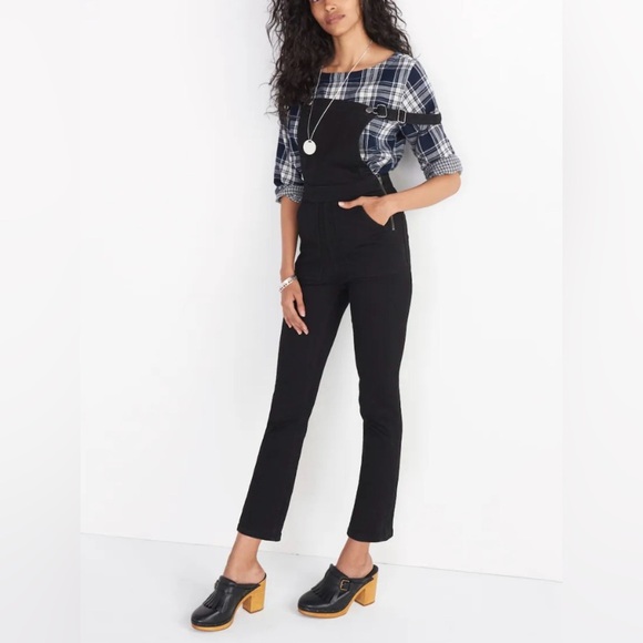 Madewell Cali Demi-Boot Overalls in Black Frost - Picture 1 of 10